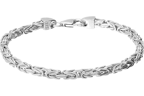 FILANGO Herren Armband Königsarmband mit Karabinerverschluss für Männer 925 Sterling Silber Silberfarben 2 mm Stärke 19 cm Länge