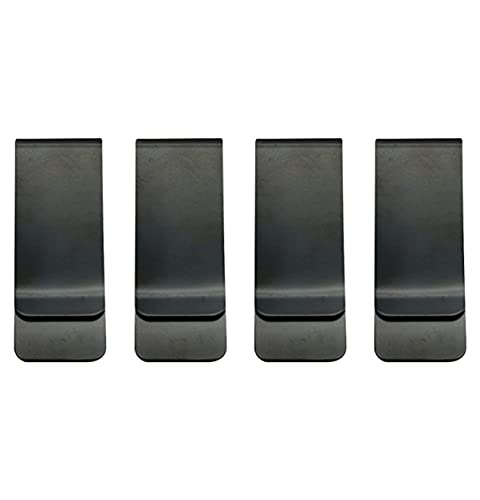Geldklammer Edelstahl, 4 Stück Geldscheinklammer, SchwarzGeldclip, mit Leder Schnalle Geldspange Metall Herren Damen Geld Klammer. Für Geldscheine Visitenkarte Kreditkarte Geschenk