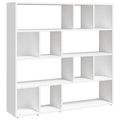 vidaXL Bücherregal Raumteiler Standregal Aktenregal Büroregal Raumtrenner Regal Wandregal Aufbewahrungregal Wohnzimmer Weiß 105x24x102cm
