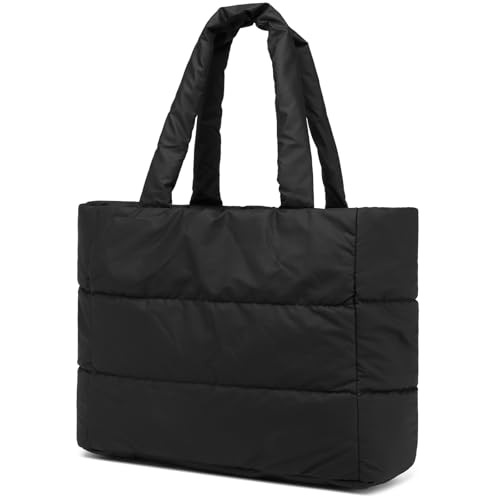 Myhozee Puffer Bag Damen Tasche Elegant - Handtasche Damen Tote Puffect Shopper Groß Umhängetasche Hobo Bag Warme Schultertasche Bag Winter Handbag Stepptasche Einfarbig