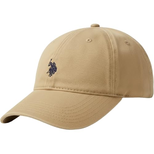 U.S. POLO ASSN. Herren Baseballmütze aus gewaschenem Twill-Baumwolle, verstellbar, mit Pony-Logo und gebogener Krempe Baseballkappe, Khaki, Einheitsgröße (6er Pack)