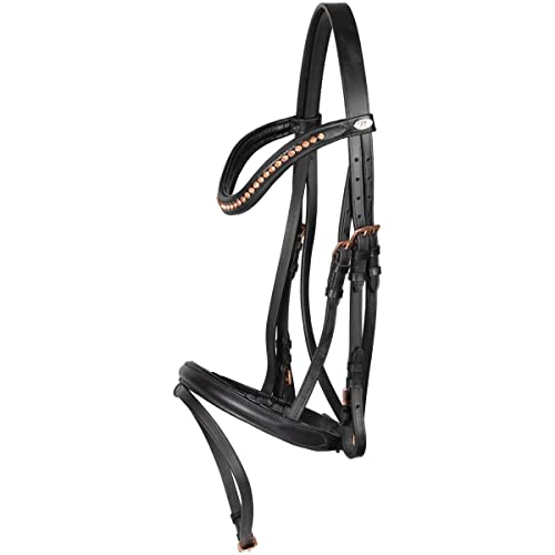 Marengos Trensenzaum Comfort Rosemary schwarz - Rosegold Warmblut