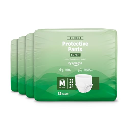 by Amazon Unisex-Superhosen, Größe M – 48 Stück (4 Packungen mit 12 Stück)