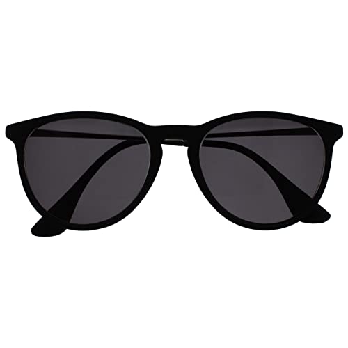 OPULIZE Jet Sonnen Leser Brille Stilvoller großer Designer-Rahmen Kratzfest Getönte Linse UV400-Schutz Schwarzgummierte Vorderseite Silber Bügeln Schwarz Spitzen Herren Damen S96-1+1.00