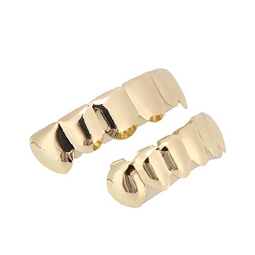 Grills, Smile Temporärer Zahnersatz Hip Hop Bling Dekoration Für Halloween Kit Vergoldete Hip-Hop-Zähne Für Schmuck Glänzende Party [Gold]