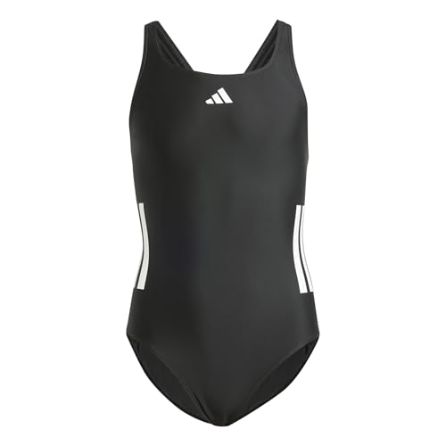 Adidas Girl's 3-Stripes C-Back Swimsuit Kids, Black/White, 14-15 Years
