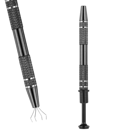 Styquenzer Piercing Kugel Zange 4 Zinken Perlenhalte 12cmPiercing Kugelhalter Schmuck Pinzette Prong Pinzette Schmuck Pick Up Werkzeug Prong Piercing Kugelhalter für Schmuck Uhren Schwarz