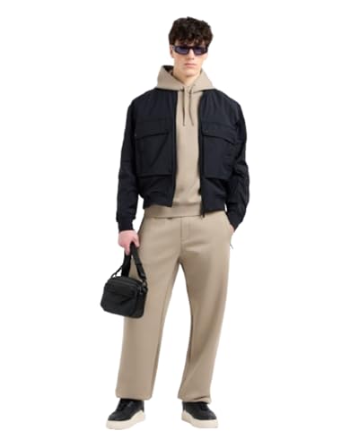 Armani Exchange Men's Blue Edition, Logo Patch, Blouson Jacket, Blue, XL