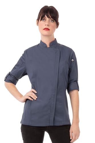 Chef Works Damen Kochmantel Kochjacke Hartford, Blau, Small