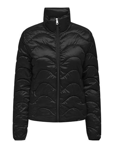 ONLY Damen ONLVEGA Wave Quilted Jacket CC OTW Pufferjacket15322043,Schwarz,L
