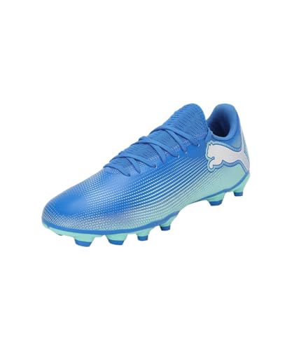 PUMA Unisex Adults FUTURE 7 PLAY FG/AG Soccer Shoe, HYPERLINK BLUE-MINT-PUMA WHITE, 39 EU
