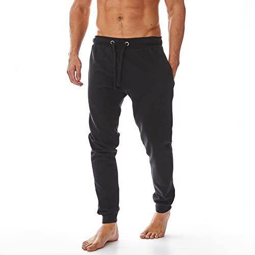 Iron Mountain Herren Jogginghose Umweltfreundliche Jogginghose aus recyceltem Garn, Jogger, Trainingshose mit Bündchen, Schwarz, L