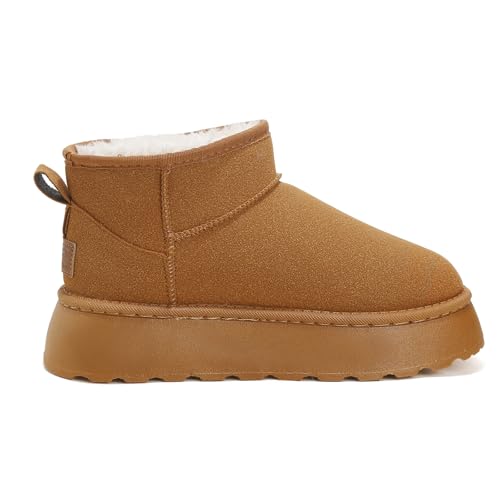 starflare Winterstiefel Damen, Warm Gefüttert Bequem Stiefeletten Damen Boots, Klassische Stiefel Winterschuhe Fellstiefel für Den Außenbereich Winter Boots Women Schneestiefel