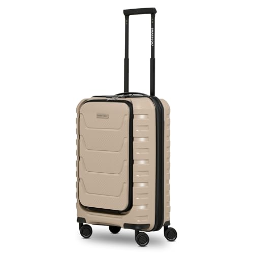SMARTBOX Hartschalen Kabinen-Koffer mit Laptopfach | Kleiner Trolley 36 x 22 x 55 cm & Frontöffnung | aus hochwertigem Polypropylen | 4 Doppelrollen & TSA-Schloss | leichte 2,9 kg (Edition 01)