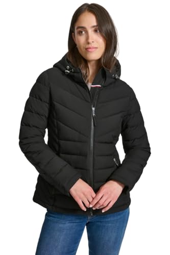 Tommy Hilfiger Essential Lightweight Packable Puffer Jacket für Damen, Schwarz, L