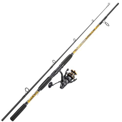 Sougayilang Spinnruten-Rollen-Kombination – MH-Action-Angelruten mit Karpfenrolle für das Karpfenangeln in Süß- und Salzwasser – 2,3 m