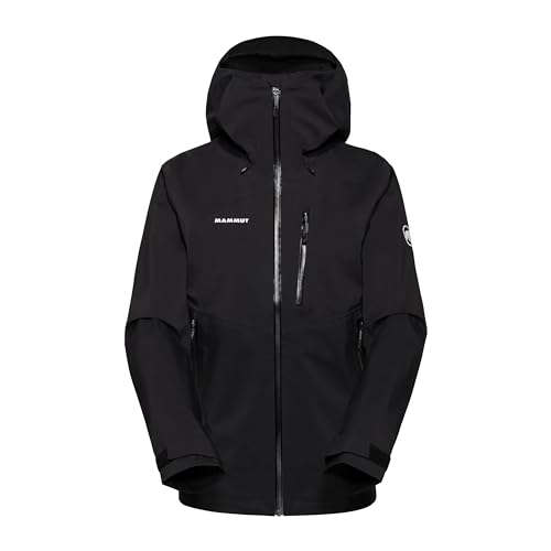 Mammut Alto Guide HS Hooded Jacket Women | Hardshelljacke, Outdoor Jacke für Damen, Funktionsjacke, Winddicht, Wasserdicht & Atmungsaktiv, 20.000 mm Wassersäule | Schwarz, M