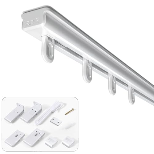 Sekey Gardinenstange Ausziehbar Gardinenschiene 1-läufig Alu-Vorhangschiene teleskopisch Vorhangstange Verstellbare Gardinenstange 110-210 cm
