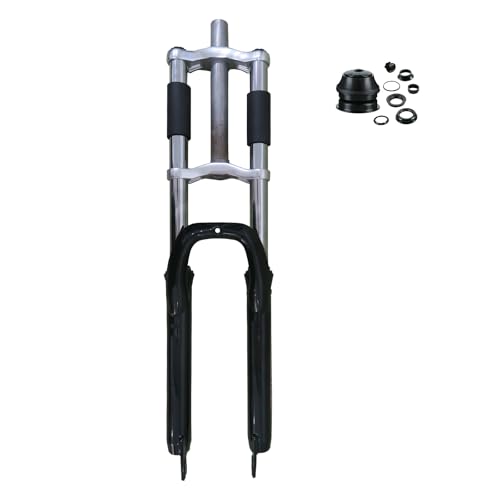 CDHPOWER Fahrrad-Federgabel 26 Zoll und 1 1/8 Zoll Headset-Kombination, Scheibenbremse, schwarz