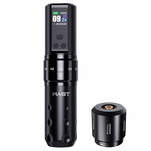 Mast Fold2 Pro Kabellose Tattoo Maschine Pen Rotary Tätowiermaschine Tattoo Gun 7 Strokes Length 2000mAh Batterie Powerful Motor by Mcore Smart Display Screen für Pro Artists (1 battery)