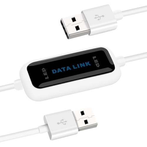 SALCAR Datenkabel High-Speed USB 2.0 PC zu PC Linkkabel für Windows 11/10/8.1/8/7/Vista/XP/2000, einfachster Datenaustausch zwischen 2 Computern