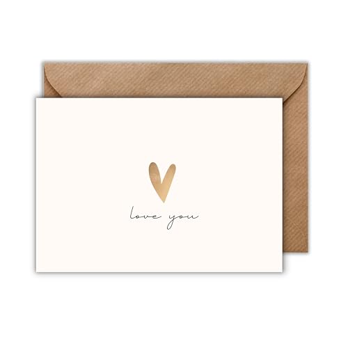 Valentins Tag Karte mit Umschlag - Geschenkkarte zum Valentinstag 