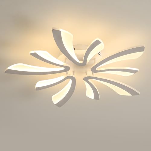 Comely LED Deckenleuchte, 50W LED Deckenlampe, 3000K Warmes Licht Flush Mount Acryl Moderne Beleuchtung mit Fernbedienung für Wohnzimmer Schlafzimmer, 70cm