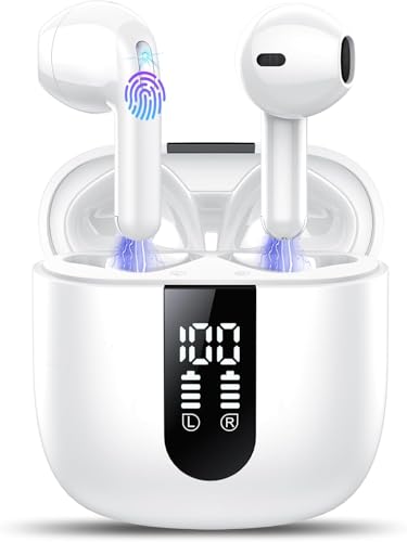 Bluetooth Kopfhörer, In Ear Kopfhörer Kabellos Bluetooth 5.4 Kabellose Kopfhörer mit 4 Mic, 2025 Kabellose Kopfhörer 50 Std ENC Noise Cancelling Earbuds Tiefer Bass, IP7 Wasserdicht Ohrhörer, USB-C