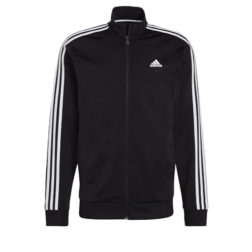 adidas Herren Essentials Warm-Up 3-Stripes Track Jacket, Black / White, S