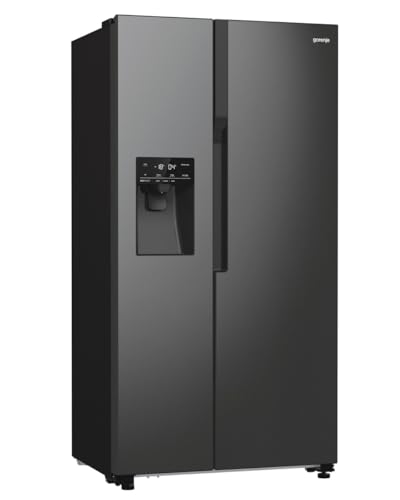 Gorenje NRR9185ESBXL Side by Side Kühl-Gefrierkombination/NoFrost Plus/Inverter Kompressor/Wasser- und Eiswürfelspender/SensoTech / 178,6 cm/Kühlteil 376 l/Gefrierteil 190 l/Schwarz