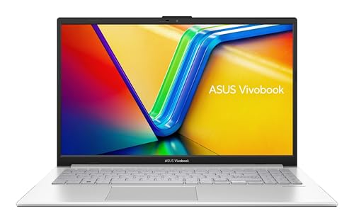 ASUS Vivobook Go 15 OLED E1504FA-BQ2451W Laptop, 39,6 cm (15,6 Zoll), Full HD, AMD Ryzen 5 7520U, 16 GB RAM, 512 GB SSD, Radeon 610M, Windows 11 Home, Kaltsilber, spanische QWERTY-Tastatur
