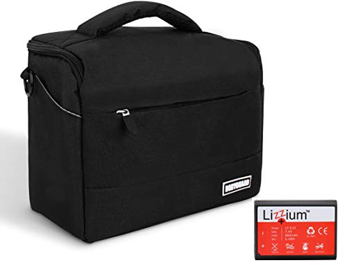 Bodyguard EOS Bundle Tasche für Canon Spiegelreflexkamera EOS 4000D 2000D 1300D 1200D + Qualitäts Ersatz-akku LP-E10