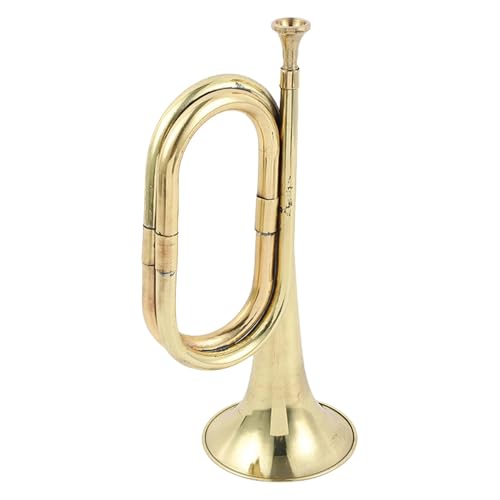 Bugle Horn Trompete – Ruftrompete Kavallerie-Horn Kavalleriehorn | Unübertroffene Leistung Messing-Instrument mit Mundstück, S Jagdhorn Festival-Shows