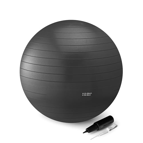 Amazon Basics Yoga- und Pilates-Übungsball, Durchmesser 58-66 cm, Schwarz