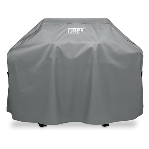 Weber Abdeckhaube, passend für alle Weber Spirit 300 Serie, Genesis 300 Serie BZW Grills bis zu 152cm Breite, UV-beständig, regenabweisend, Schutz vor Wind und Wetter - grau (7179)