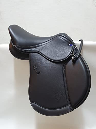Ledersattel Jumper VS Sattel Leder Schwerpunkt Springen Schwarz Braun incl. Kopfeisen Tysons Ponysattel Welsh Kindersattel Tysons (14 Zoll, Schwarz)