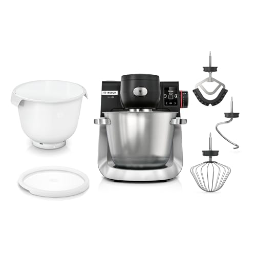 Bosch Küchenmaschine Serie 6, 2 Schüsseln 5,5 l (Edelstahl, Kunststoff), integr Waage, 7 Automatikprogramme, 7 Stufen, Planetenrührwerk, Knethaken/Rühr-/Silikonbesen spülmaschinenfest, MUMS6ZS18