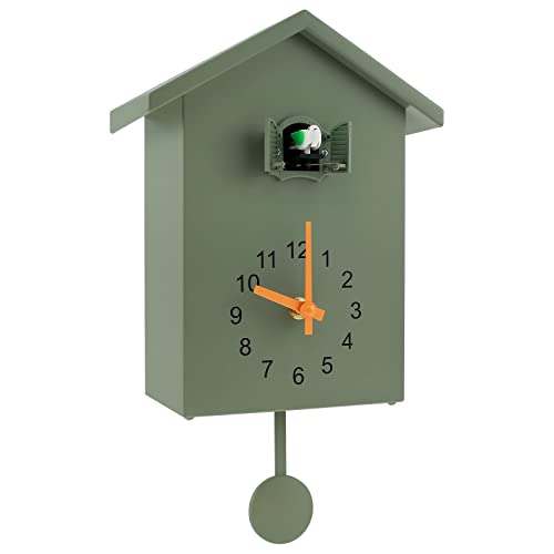 Foppla Kuckucksuhr, moderne Kuckucks-Wanduhr, Kuckuck-Sounduhr mit Pendel und Chimer, Kuckucksuhr, Vogelhaus für Wandkunst, Zuhause, Wohnzimmer, Küche, Büro, Dekoration