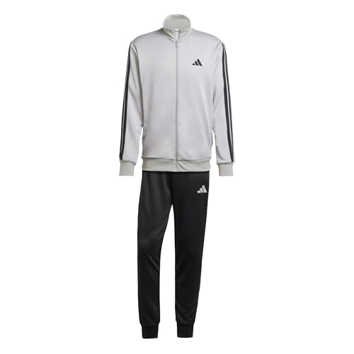 adidas Herren 3 STRIPES FRENCH TERRY TRACKSUITS, medium grey heather/mgh solid grey, L