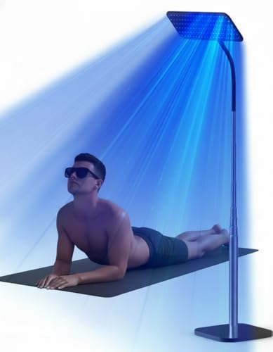 Jitesy 460NM & 490NM Bräunungslampe, 50W Solarium Für Zuhause Mit Versenkbarem Sockel,Gesichtsbräuner für den Heimgebrauch