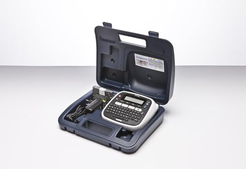 Brother PT-D200BWVP Beschriftungsgerät inklusive Netzadapter und Transportkoffer (für 3,5 bis 12 mm breite TZe-Schriftbänder, bis zu 20 mm/Sek. Druckgeschwindigkeit), Schwarz