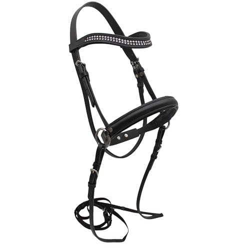 PFIFF 103031 Trensenzaum Lilly, hochwertige Trense, für Spielpferde geeignet, Schwarz Mini-Shetty