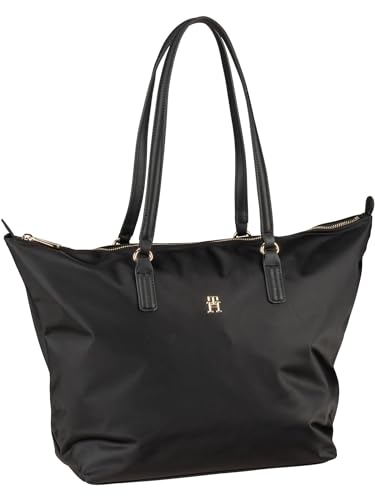Tommy Hilfiger Damen Tote Bag Tasche Poppy mit Reißverschluss, Schwarz (Black), Einheitsgröße