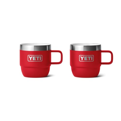 YETI Rambler Stapelbare Tasse Mit DuraSip Keramikbeschichtung, Rescue Red, 2 Pack 6 oz (177 ml)