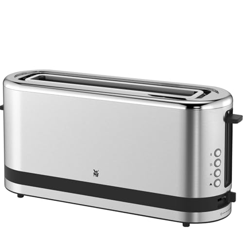 WMF Küchenminis Toaster Langschlitz mit Brötchenaufsatz, 2 Scheiben, XXL, Bagel-Funktion, Langschlitztoaster mit 7 Bräunungsstufen, 900W, Toaster edelstahl matt