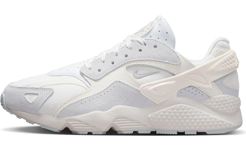 Nike Herren Air Huarache Runner Sneaker, Summit White/Metallic Silver-White, 45.5 EU