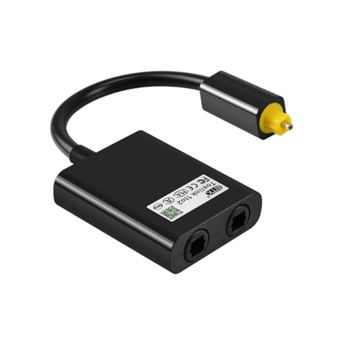 WANGCL Optischer Kabel-Splitter, 1 auf 2, Glasfaseroptik, Kompatibel mit HDTV, Blu-ray-DVD-Player, Dolby Digital, PCM, DTS, XBOX360, PS3, Heimkino, Soundbar