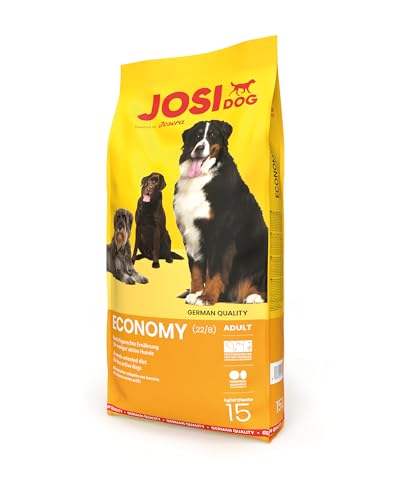 JosiDog Economy (1 x 15 kg) | Adult | Premium Trockenfutter für ausgewachsene weniger aktive Hunde | mit viel tierischem Protein | Powered by JOSERA | Hundefutter | Alleinfutter | 1er Pack