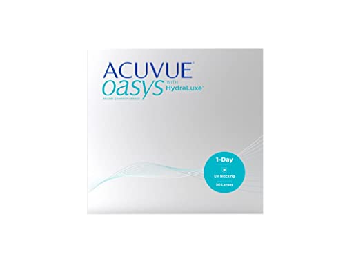 ACUVUE OASYS 1-Day Tageslinsen helfen das Gefühl von müden & trockenen Augen zu reduzieren – Tageskontaktlinsen mit -1 dpt und BC 8.5 – UV Schutz & angenehmes Tragegefühl – 90 Linsen