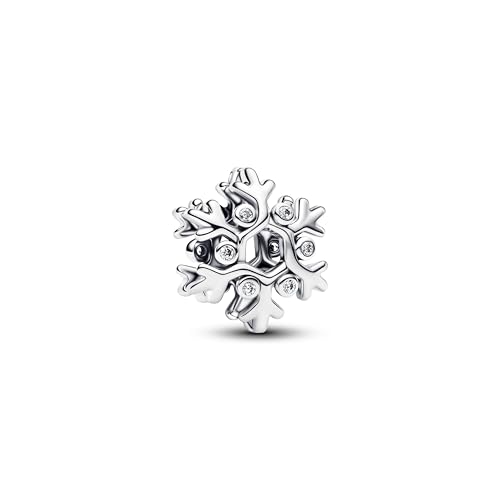 PANDORA Moments Schneeflocke Charm aus Sterling-Silber mit Zirkonia, Kompatibel Moments, 794249C01